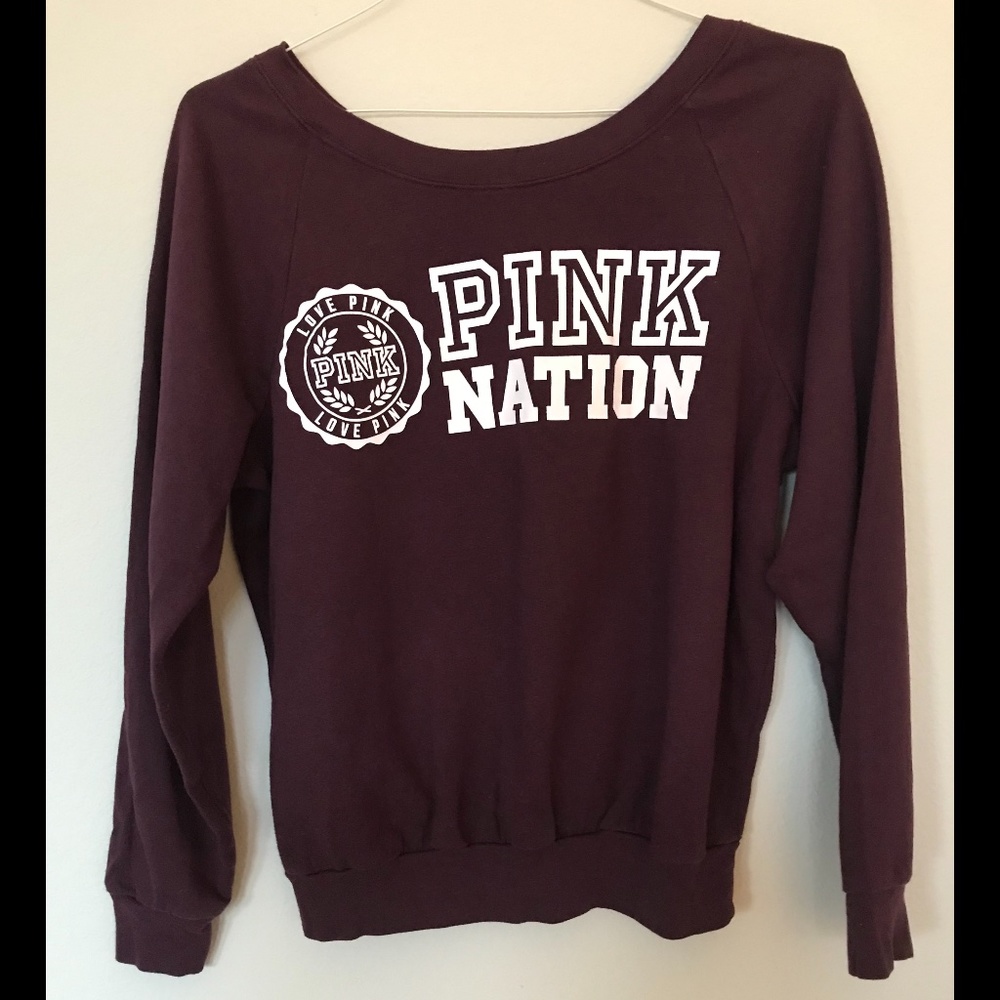 VS Pink Nation Maroon Sweater